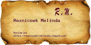 Reznicsek Melinda névjegykártya